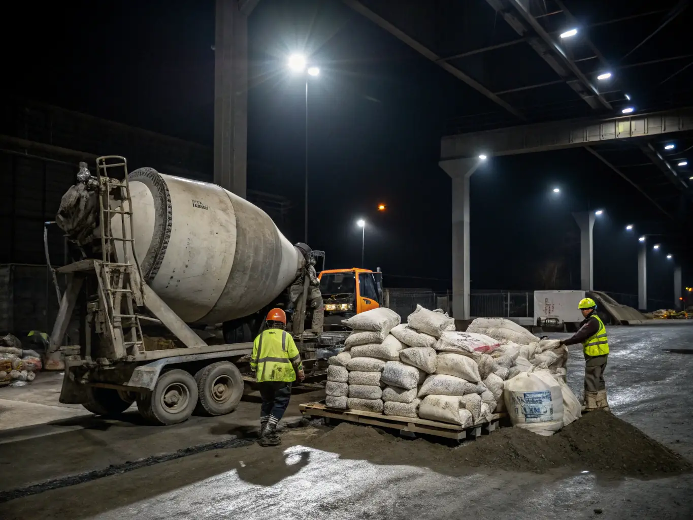 A high-capacity industrial mixer in a modern food processing plant, with stainless steel construction and digital controls.